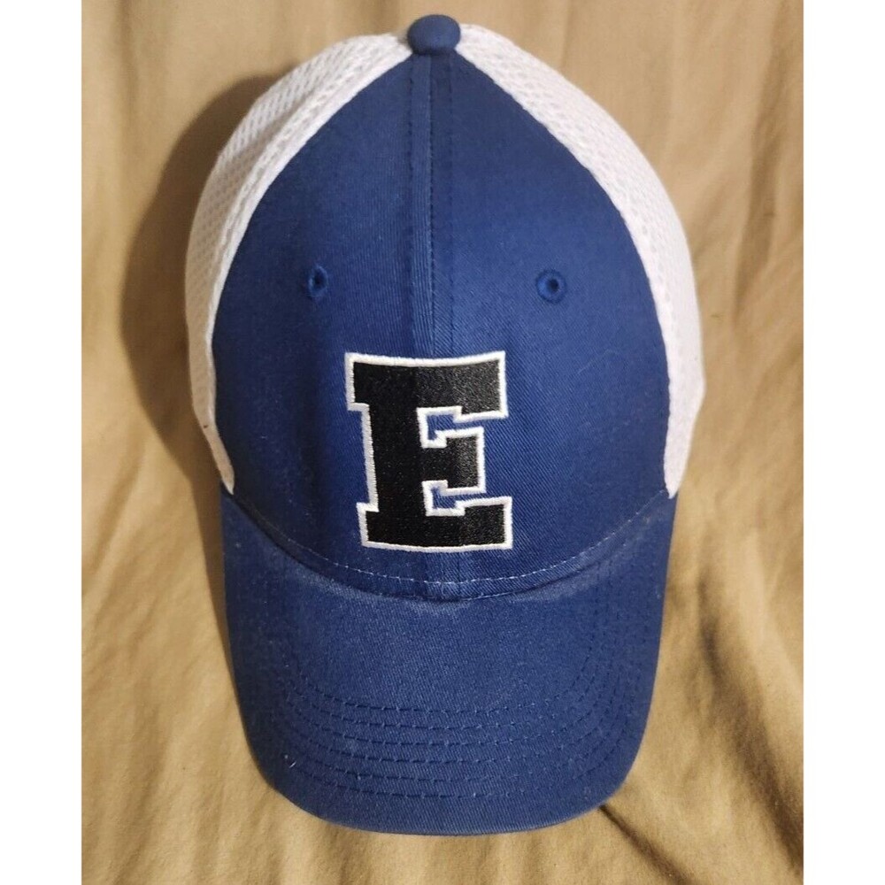 Classic Blue 59 Fifty Big E Logo Fitted Trucker Cap Child Youth Fading Minor